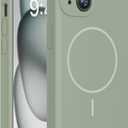 Miracase Compatible with iPhone 15 Case, [Soft Anti-Scratch Microfiber Lining], Liquid Silicone Case Gel Rubber Shockproof Drop Protection Phone Case for iPhone 15, Patina Green