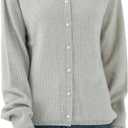 Simple&Opulence Womens Cardigan Button Down Crew Neck Sweater Open Front Long Sleeve Lightweight Knitted Sweaters (Small)