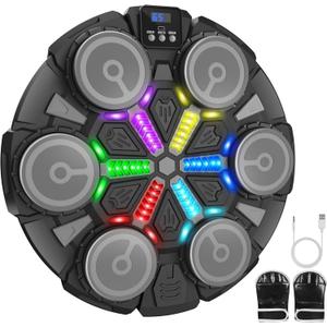 Music Boxing Machine Sport Toys for Kids and Adults,Wall Mounted Bluetooth Smart Punching Target,Training Pad Toy with Boxing Glove,Ideas Toys for Boys Girls Kids 3 4 5 6 7 8 9 10 11 12+ Years Old