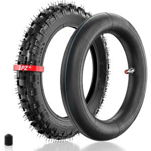 2.5-10" Off-Road Tire and Inner Tube Set, Dirt Bike Tire with 10-Inch Rim and 2.5/2.75-10 Dirt Bike Inner Tube Compatible with Honda CRF50/XR50, Suzuki DRZ70/JR50, and Yamaha PW50
