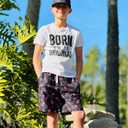 westwolf Boys Swim Trunks with Compression Liner Kids Bathing Suit 6-18 Years Swimwear (Black)