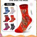 6 Pairs Paisley Sock Bulk Fancy Novelty Pattern Socks for Women Men Holiday Gifts