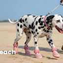 Dog Shoes for Hot Pavement - Comfortable Paw Protection for Medium & Large Dogs, Adjustable Strap & Non-Slip, Easy-Clean, Outdoor Sports Boots, Dog Booties for Summer Rain (Pink, M)