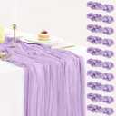 10 Pack Lavender Cheesecloth Table Runner Fall Thanksgiving 10FT Gauze Cheese Cloth Table Runner 35x120 Inch Purple Table Cloth for Wedding Bridal Shower Holiday Sheer Home Decor