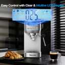 Horavie Espresso Machine 20 Bar, Compact Espresso Maker with Milk Frother, Stainless Steel Cappuccino & Latte Machine with LCD Screen, Adjustable Temperature, 44oz Water Tank for Home, Office