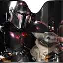 Plasticolor 003952R01 Star Wars Mandalorian Baby Yoda The Child Accordion Style Front Windshield Sunshade