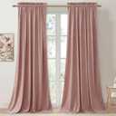 StangH Pink Velvet Curtains 90 inches Long, Nursery Girls Bedroom Privacy Window Drapes Room Darkening Home Decoration for Living Dining Room/Spa/Office, W52 x L90, 2 Panels