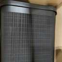 Mind Reader Slim Laundry Hamper with Lid, 40L Clothes Basket, Linen Design, Plastic, Black