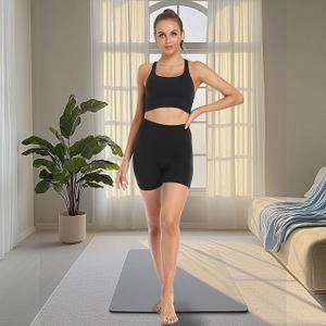 Biker Shorts for Women - High Waist Tummy Control Stretch Spandex Workout Yoga Running Gym Underwear, 92% Polyester, 8% Spandex, Black, Large/X Large