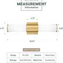 Bathroom Light Fixtures, 2-Light Vanity Lights for Mirror with Milk Glass Shade, Brushed Gold Wall Sconces Up and Down Wall Lamp for Bathroom Bedroom Hallway, VL834-BG-ML