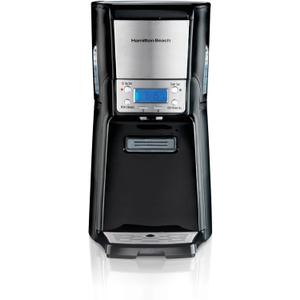 Hamilton Beach One Press Programmable Dispensing Drip Coffee Maker with 12 Cup Internal Brew Pot, Water Reservoir, Black with Chrome (48464)