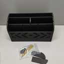 Wooden Desk Organizer Mail Organizer Countertop, Desktop Organizer Mail Sorter Mail Holder Bill Organizer for Desk, Desk Organizers and Accessories for Women (Black)