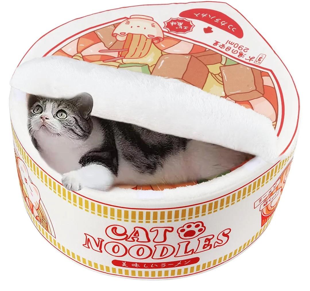 Ramen Noodle Dog & Cat Bed,Keep Warm and Super Soft Creative Pet Nest for Indoor Cats,Removable Washable Cushion for Small Medium Large Dogs and Cats