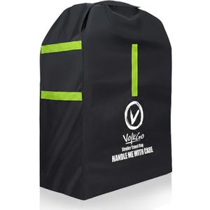 V VOLKGO Large Stroller Bag for Airplane, Large Cover for Airtravel, Jogger & Umbrella Stroller Cover for Travel - Fits Wide, Gate Check Bag, Heavy Duty Durable Infant carrier covers for Air Travel (Black)