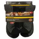 Dickies Men's Dri-Tech Quarter Socks 6pk - Black 10-12: Ankle Height, Tagless Design