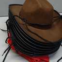 Funtery 10 Sets Kids Cowboy Hat and Red Bandanna for Age 3-10 Toddler Cowboy Hat for Boys Girls Birthday Cosplay Party Favors
