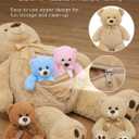 MaoGoLan 5Pcs Big Teddy Bear Plush with 4 Babies,41" Cuddly Giant Bear Stuffed Animal with Zipper Storage for Small Teddy Bear Plushies in Bulk for Baby Shower,Party Favor,Decorations,Kids,Adults