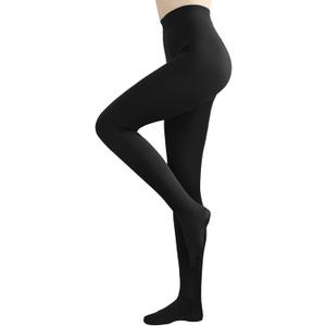 Fleece Lined Tights for Women, Warm Pantyhose leggings Women, Thermal Opaque Tights for Winter (Black)