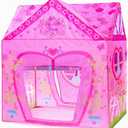 Play 10 Kids Princess Castle Tent for 2-3 Kids Indoor/Outdoor Playhouse for Toddlers Polyvinyl Chloride PVC 1 pcs Foldable Kids Play Tent Casita House - Pink Flower House 37x28x40 in, Princess Castle