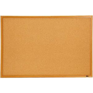 INNOVART Cork Bulletin Board 36"X24", Corkboard with Oak Wood Frame, Cork Notice Board with 10 Push Pins, Wall Mounted Office Board, Cork Board Pin Board Bulletin Board for Home, Office, School