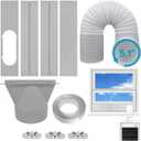 Portable Air Conditioner Window Kit with 5.1" Exhaust Hose Universal Window Seal for Sliding or Vertical Windows