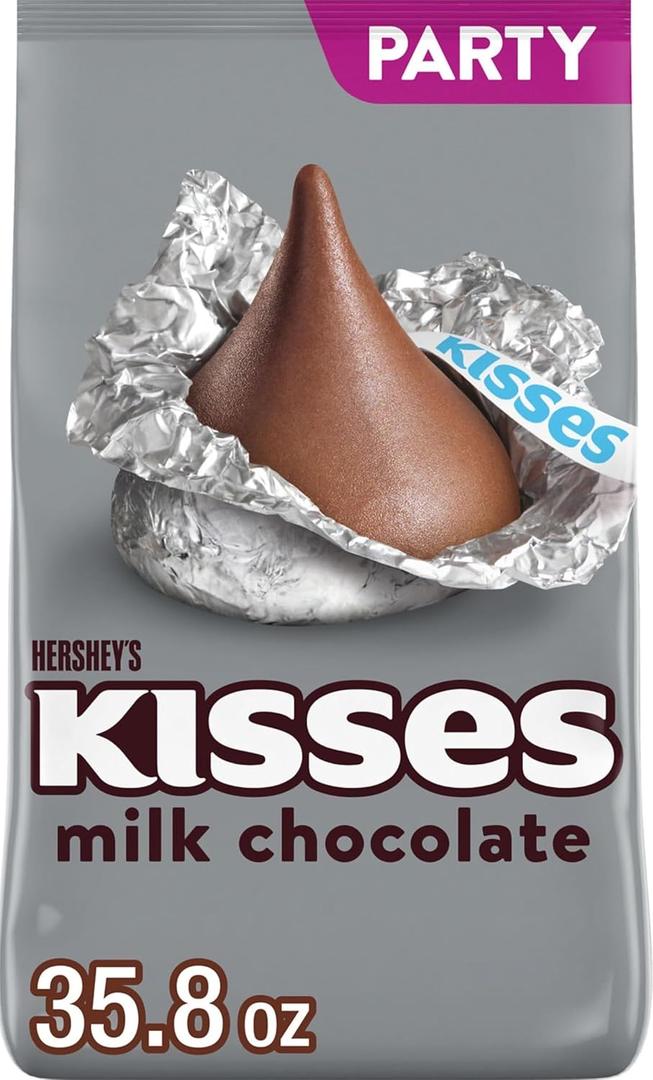 HERSHEY'S KISSES Milk Chocolate Candy Party Pack, 35.8 oz (EXP 11/30/26)