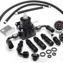 YESHMA EFI Fuel Pressure Regulator Kit 0-100psi with Gauge 6AN Fuel Line Fitting Universal Adjustable Aluminum (Black)