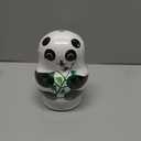 Apol Set of 10 Big-Belly Wooden Handmade Panda Bear with Bamboo Nesting Dolls Matryoshka Russian Doll in a Box with Bow for Kids Toy Home Decoration New Year