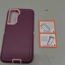 for S21 Case,[Military Grade] 3 in 1 Full Body Shockproof Dust/Drop Proof Heavy Duty Protection Cover,for Samsung Galaxy S21 6.2 Inch,Pink+Wine Red