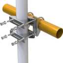 Double Antenna Mount Clamp U-Bolt Mounting Hardware Mast to Mast Mount Bracket Kit (Without The Pole) Antenna Mast Clamp V Jaw Accessories Stainless Steel for TV CB Ham Outside Antenna