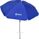 AMMSUN 7ft Heavy Duty HIGH Wind Beach Umbrella with sand anchor & Tilt pole Sun Shelter, UV 50+ Protection Outdoor Sunshade Umbrella with Carry Bag for Patio Garden Beach Pool Backyard Blue