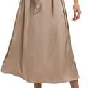 Women's Flowy A Line Skirts,Work Skirts for Women,Maxi Skirts for Women with Pockets (Black, XXL)