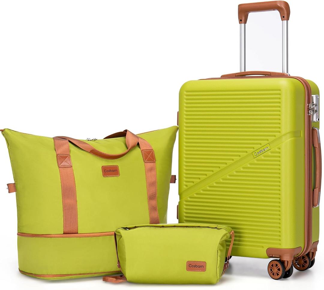 Cosbarn Carry On Luggage,3 Piece Carry On Suitcase,22x14x9 Airline Approved