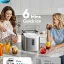EUHOMY Ice Maker Countertop, 9 Cubes Ready in 6 Mins, 26lbs/24H, Self-Cleaning, Portable Ice Maker Machine with Carry Handle, Basket and Scoop, 2 Sizes of Bullet Ice for Home, Kitchen, Office