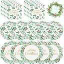 150 Pcs Merry Christmas Plates and Napkins - Disposable Christmas Paper Plates and Napkins, Holly Leaves Red Berries Tableware Sets for Winter Xmas Party Table Decorations Supplies Favors, Serve 50