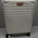 Joyway 20 Inch Carry on Luggage with Aluminium Frame and Front Pocket, PC Hardshell Suitcase with USB Port and Cup Holder, 21.5x14.2x9 Airline Approved, Luggage with Spinner Wheels and TSA Lock(White)