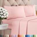 Queen Size 4 Piece Sheet Set - Comfy Breathable & Cooling Bed Sheets Set - Hotel Luxury Bedding for Women, Men, Kids, Teens, Boys & Girls - Deep Pockets, Soft and Wrinkle Free - Oeko-Tex - Baby Pink