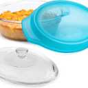 Libbey Bakers Premium 3 Piece Glass Baking Dish Set, Stackable, Space Saving Casserole Dish with Lid Set, Baking Glassware for Casseroles, Desserts