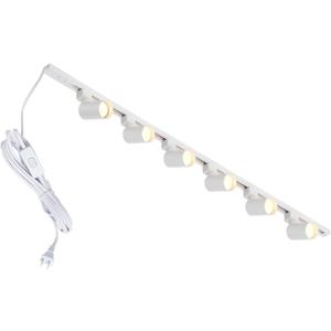 Plug in Track Lighting with Power Cord, 6-Light LED Track Lighting Kit with Track Rail, Modern Kitchen GU10 Track Lighting Fixtures Plug in Ceiling Light with 13FT Plug Cord, White (No Bulbs)
