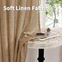 YoungsTex Burlap Linen Curtains 63 Inch Length for Living Room Window, Textured Semi Sheer Drapes Light Filtering with Rod Pocket Back Tab for Farmhouse Bedroom, Toffee, 52 X 63 Inch, 2 Panels