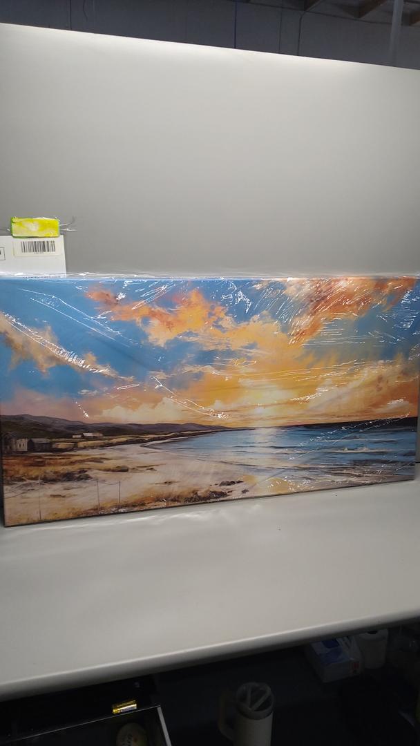 Large Canvas Wall Art Seascape Canvas Beach Pictures Sunset Clouds Ocean Waves Mountains Oil Canvas Paintings Wall Painting Rustic Home Decor Wall Decor for Living Room Office Ready to Hang 24x45inch
