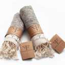 SMYRNA TURKISH COTTON Vintage Series Turkish Hand Towels, 16x40 inch, Decorative Turkish Hand Towels for Bathroom, Kitchen, Face, Hair, Tea, Yoga, Gym, Dishcloth Set of 2, Beige