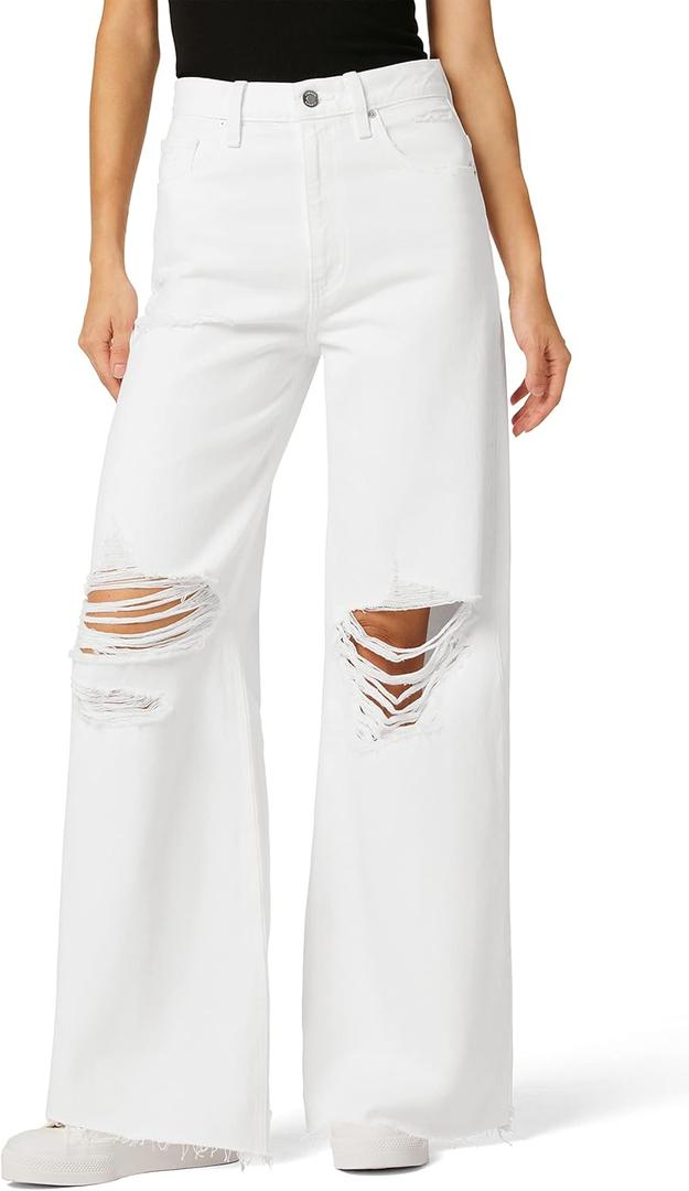 Hudson Womens James High Rise Wide Leg Jean (White)