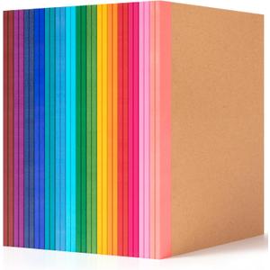 30 Pack Lined Notebook Journals Bulk, A5 College Ruled Composition Notebook, 8.3x 5.5,Kraft Cover with Rainbow Spines, 15 Colors 60 Pages for School Office Travel