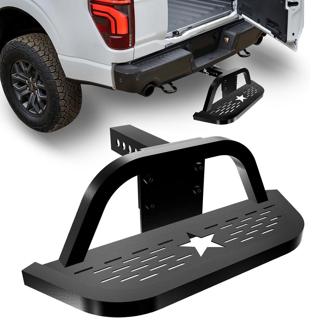 Hitch Step for 2" Hitch Receiver, 8 inch Drop Tow Hitch Step Steel Construction Bumper Protector for Truck/Car/SUV Vehicles 500lbs Maximum Load