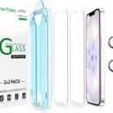 amFilm Auto-Alignment OneTouch for iPhone 17e [6.1''] Screen Protector + Camera Lens Protector, Tempered Glass, 30 Seconds Installation, Bubble Free, Case Friendly, Anti-Scratch 2 Pack