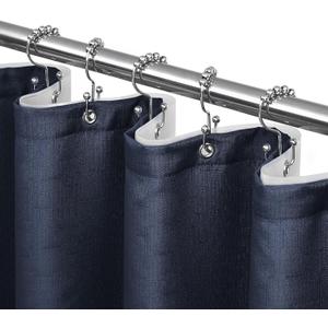 Shower Curtain and Liner Set with 12 Double Sided Shower Curtain Hooks, 3 in 1 Shower Curtain Set, Cloth Shower Curtains for Bathroom,Waterproof, Navy Blue 72" W*72" H