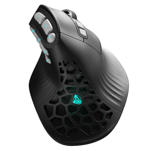 SOLAKAKA E9 PRO Vertical MMO Gaming Mouse with 8K Dongle- 36000 DPI PAW3395 Sensor,8,000Hz Polling Rate,Tri-Mode Ergonomic Wireless Mouse with 10 Side Buttons,RGB Mouse for PC/Mac - Black