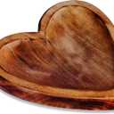 S.B ARTS Wooden Bowl Heart Shaped Wood Bowl, Rustic Centrepiece for Dining Table, Serving Snack Bowl Extra Large Mango Wood Serving Dish
