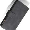 Asuwish Compatible with Asus ZenFone 9 Wallet Case and Tempered Glass Screen Protector Leather Flip Cover Card Holder Stand Cell Accessories Kickstand Protective Phone Cases for ZenFone8 Women Black